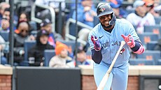 Vladimir Guerrero Jr. z Toronto Blue Jays se raduje, odpálil v zápase s New...