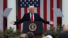 Donald Trump na shromá�d�ní o clech v Bílém dom� ve Washingtonu D.C. (2. dubna...