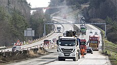 Oprava dálnice D5 poblí� Boru u Tachova. (30. b�ezna 2025)