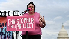 Lena Dunhamová ve Washingtonu na akci na podporu práv trans lidí (31. b�ezna...