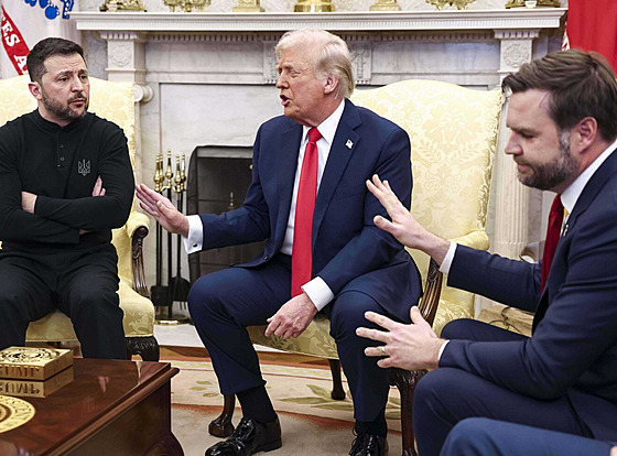 Americký viceprezident J. D. Vance b�hem setkání ukrajinského prezidenta...