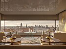 Dobr jdlo a skvl vhled z jednoho podniku v novm hotelu Fairmont Golden...