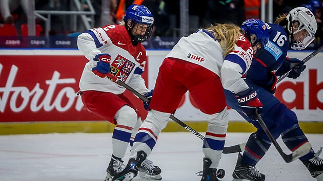 Momentka z utk�n� hokejov�ho MS �en �esko vs. USA.