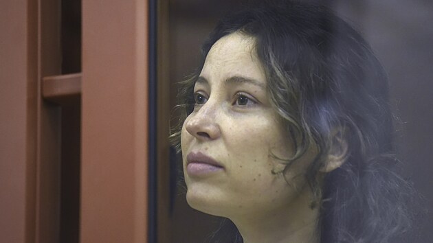 Ksenia Karelinov v soudn sni v ruskm Jekatrinburgu (20. ervna 2024)