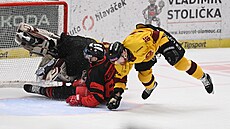 Olomouc - Jihlava, druhý duel bará�e. Nebezpe�ná situace p�ed brankou host�.