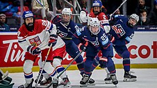 Snímek z utkání hokejového MS �en �esko vs. USA.