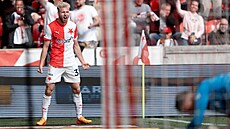 Slávistický obránce Ond�ej Zmrzlý slaví trefu proti Slovácku.