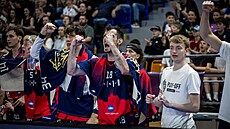 Radost brnnské stídaky bhem druhého tvrtfinále proti Ústí nad Labem.