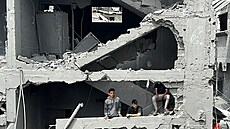 Následky izraelského úderu ve m�st� Gaza (9. dubna 2025)