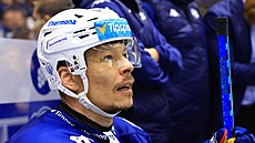 Obránce Komety Marek �aloga b�hem �estého semifinále proti Spart�.