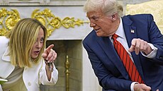 Italská premiérka Giorgia Meloniová v Bílém dom� jednala s americkým...