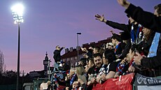 Plzetí fanouci na výjezdu pi pohárovém utkání s Bohemians.