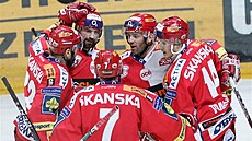 Slavia - Vítkovice: radost domácích z vyrovnávacího gólu na 3:3.