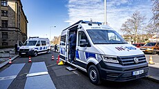 Dodávka Inspekce silniní dopravy. Má technologii tení dat z tachograf...