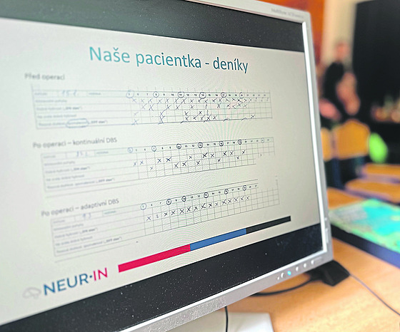 Porovnání deníkových záznam� pacientky p�ed operací, kdy u�ívali jen léky, po...