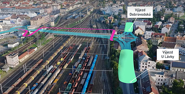 Pod kolejemi povede 397 metr dlouhý tunel.