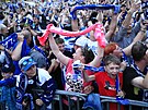 Fanouci Komety Brno fandili pi finle extraligy ze Zelnho trhu. (25. dubna...