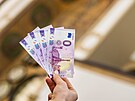 Pleitostn eurobankovky k 25. vro Sloupu Svat Trojice v UNESCO.