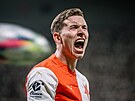 Emotivní záloník Slavie Luká Provod po vítzství nad Spartou