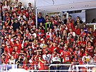 Pardubit fanouci na tribun pi estm utkn v Brn.