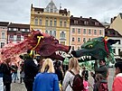 Historick centrum Budjovic zaplnili ob draci