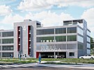 Vizualizace parkovacho domu v arelu Fakultn nemocnice Ostrava. (25. dubna...