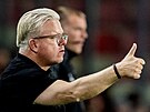 Kou Sparty Lars Friis bhem semifinále eského poháru proti Plzni