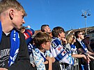 Fanouci brnnsk Komety se selo pi estm zpasu finlov srie na Zelnm...