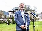 Petr Pavel pi tiskovm brfinku ve pindlerov Mln.(23. dubna 2025)