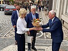 Prezident Petr Pavel s pan pijel do jinsk firmy Microrisc. (24. dubna 2025)