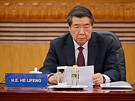 ínský vicepremiér Che Li-feng (28. bezna 2025)