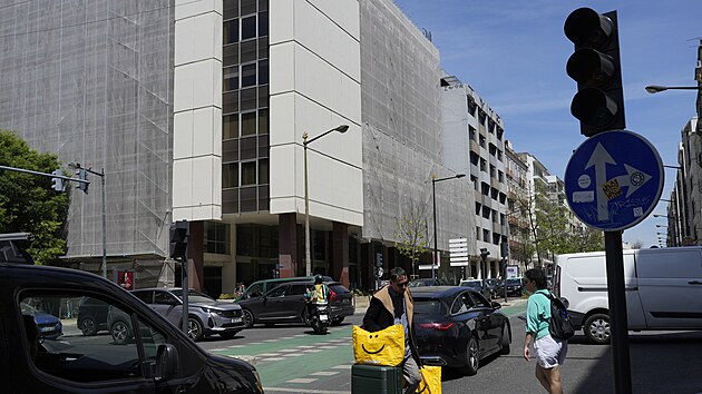 Po v�padku proudu v centru portugalsk�ho Lisabonu p�estaly fungovat semafory. (28. dubna 2025)