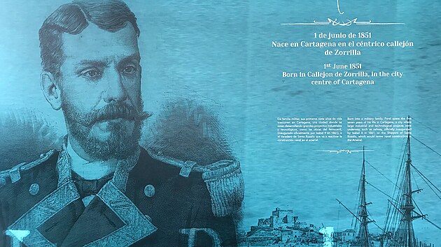 Cartagena, n�mo�n� muzeum. Isaac Peral byl tv�rce ponorky spu�t�n� na vodu v roce 1888.