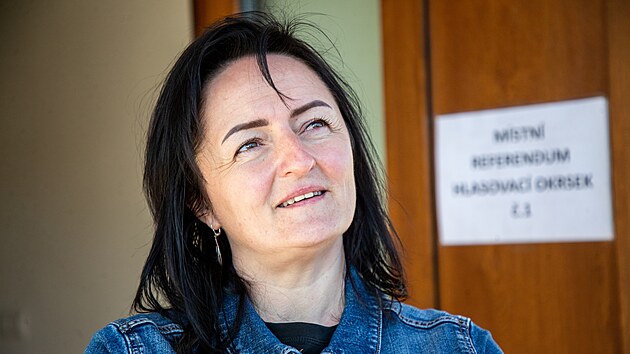 Starostka Nových Heřminov Michaela Hermanová. (25. dubna 2025)