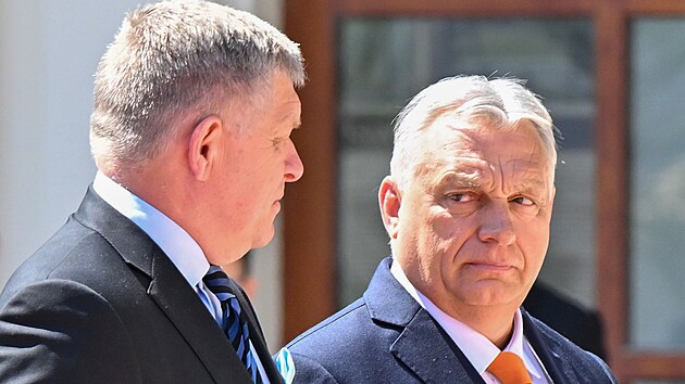 Ma�arsk� premi�r Viktor Orb�n nav�t�vil Bratislavu, kde se se�el se slovensk�m premi�rem Robertem Ficem. (28. dubna 2025)