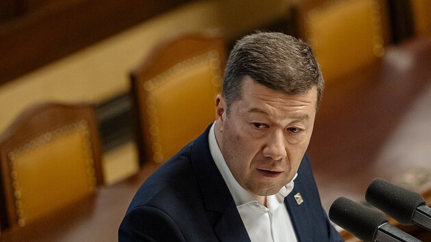 P�edseda SPD Tomio Okamura ve Sn�movn� (22. dubna 2025)