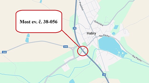 Most, po nm nad st Habr vede hlavn tah z Havlkova Brodu na Koln, nen ve patnm stavu. M vak ni nosnost, ne by bylo poteba. Kvli transportu nadmrnch nklad pi stavb dukovansk elektrrny mus bt proto zbourn a postaven znovu.