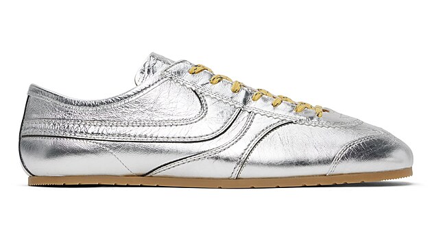 Dries Van Noten Silver Leather Sneakers