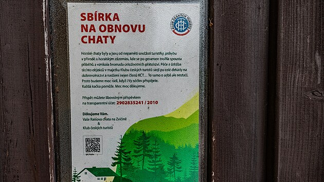 Sbrka na obnovu Raisovy chaty na Zviin na Trutnovsku.