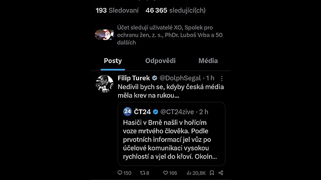Europoslanec Filip Turek spekuluje o vin� m�di� za smrt �idi�e po rychl� j�zd�. (21. dubna 2025)