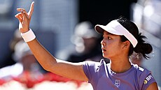 Filipínská tenistka Alexandra Ealaová na turnaji v Madridu.