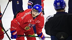 Útoník Jakub Lauko v reprezentaním dresu.