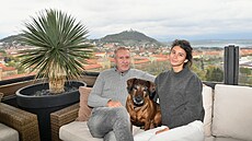 Majitel mosteckého mrakodrapu SaS group Tower Josef Smolík a jeho partnerka...