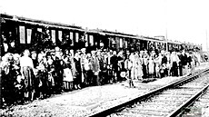 P�íjezd druhého transportu Interhelpa do Bi�keku v roce 1926.