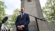 Saský premiér Michael Kretschmer se v saském Torgau zú�astnil p�ipomínkové...
