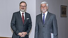Przident Petr Pavel pijal na Ptraském hrad premiéra a pedsedu ODS Petra...