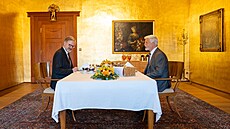 Prezident Petr Pavel a premiér Petr Fiala jednali na Pra�ském hrad�