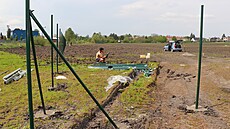 Pohled na novou zahrádká�skou kolonii v p�erovské Jarní ulici z doby, kdy byly...