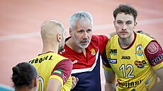 Liberecký trenér Vladan Merta a jeho svenci
