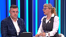 Mojmír Hampl a Ilona �vehlíková v Ned�lné partii na CNN Prima News (20. dubna...